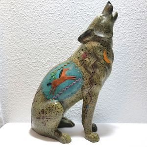 💙🩵🧡 WOLF NATIVE TRIBIAL FIGURINE